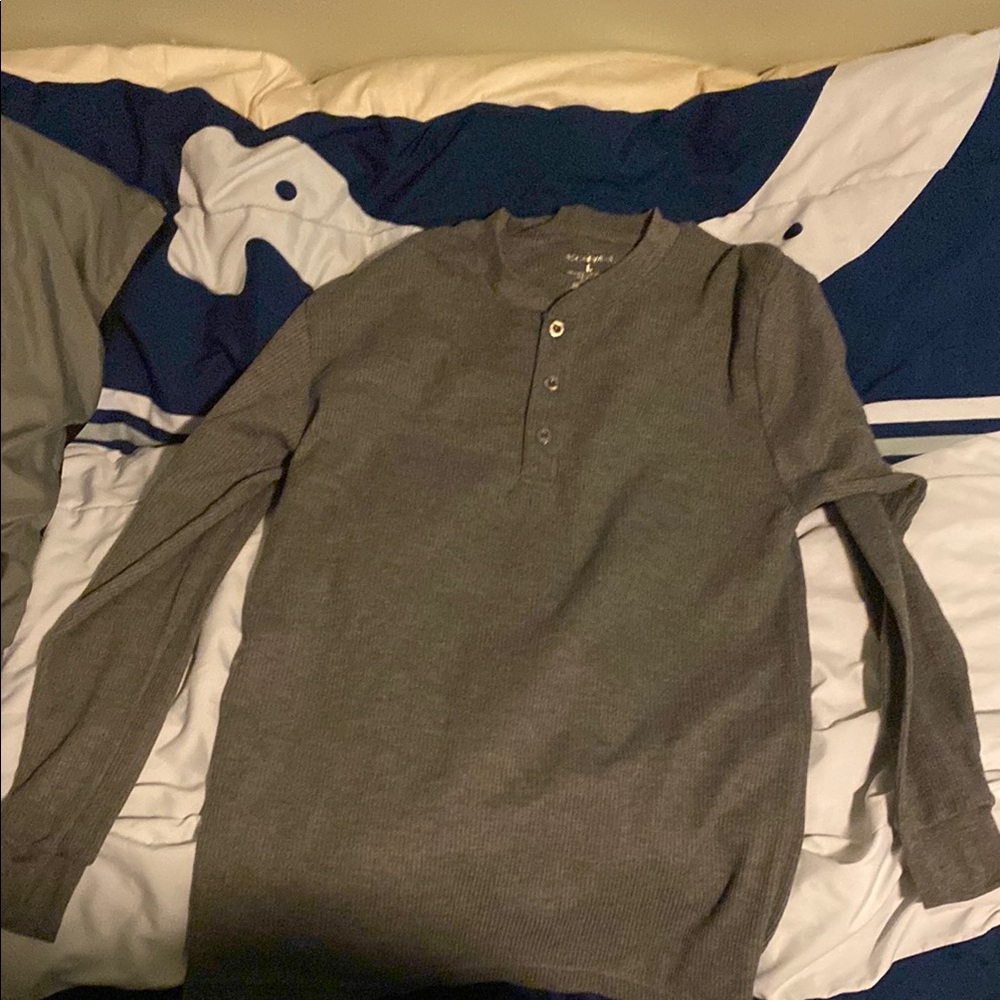 Men's Gray Henley Shirt